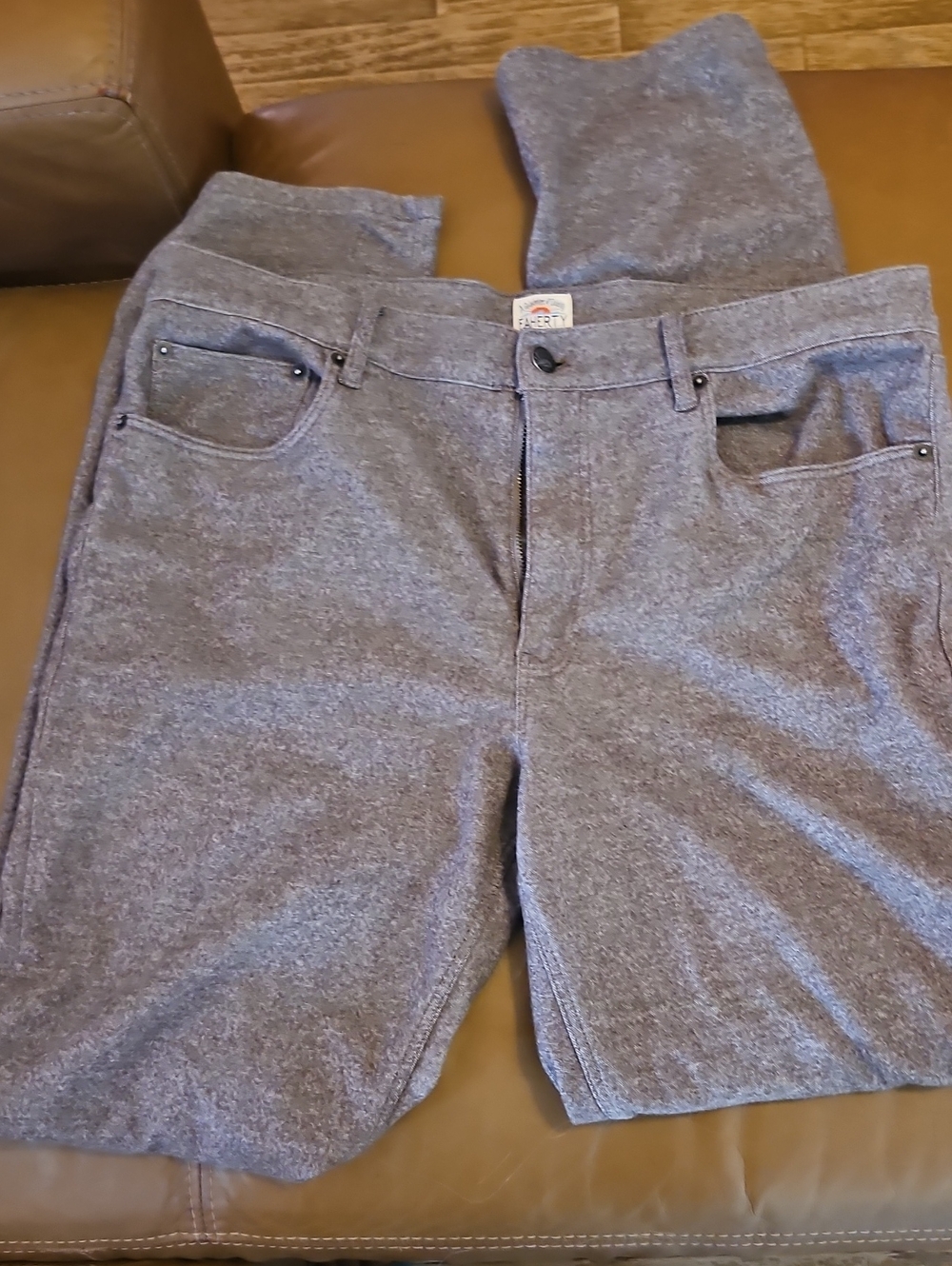 Faherty Knit Flannel Pant Brown? 34